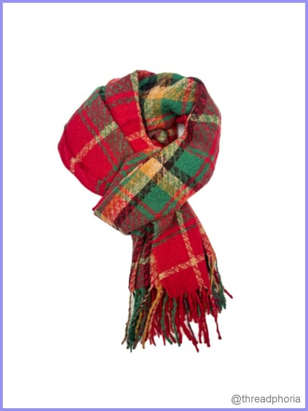 Faux Cashmere Plaid Scarf for Women, Oversized Warm Winter Shawl Wrap